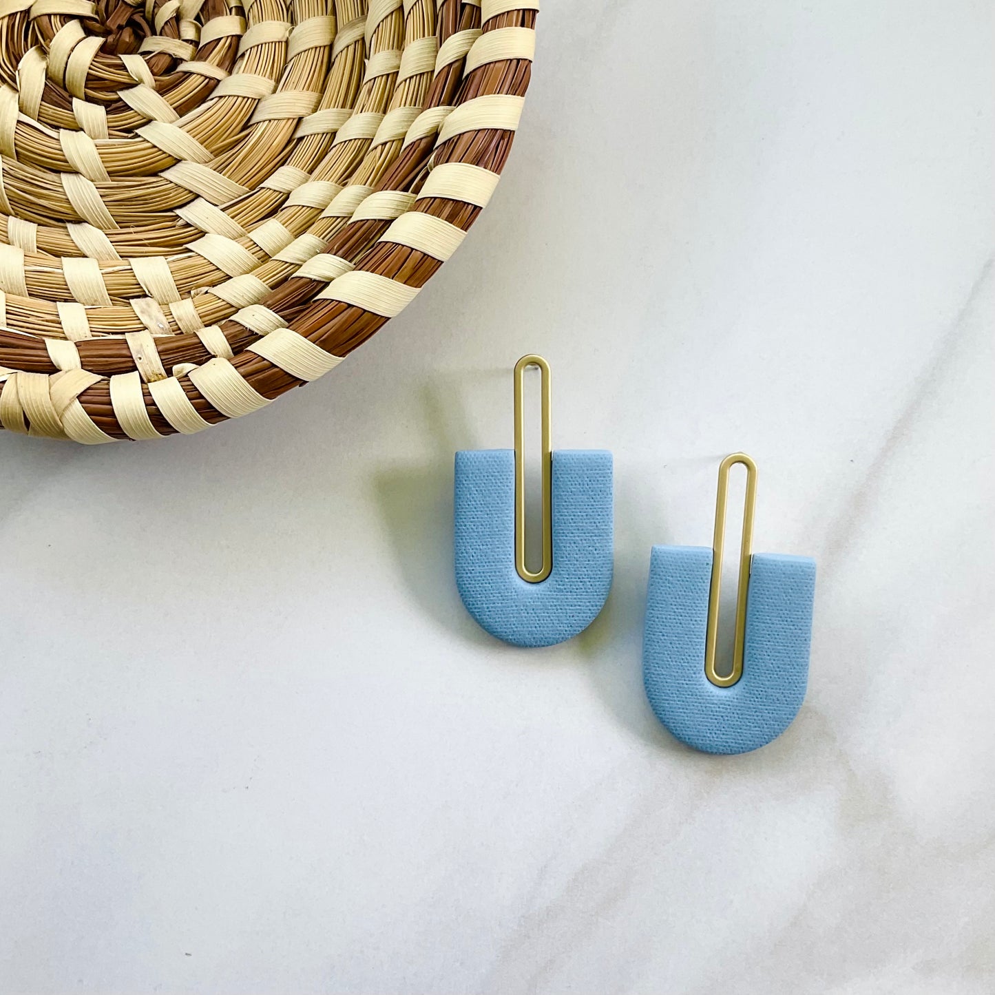 Gracie // Light Blue Textured (Gold)