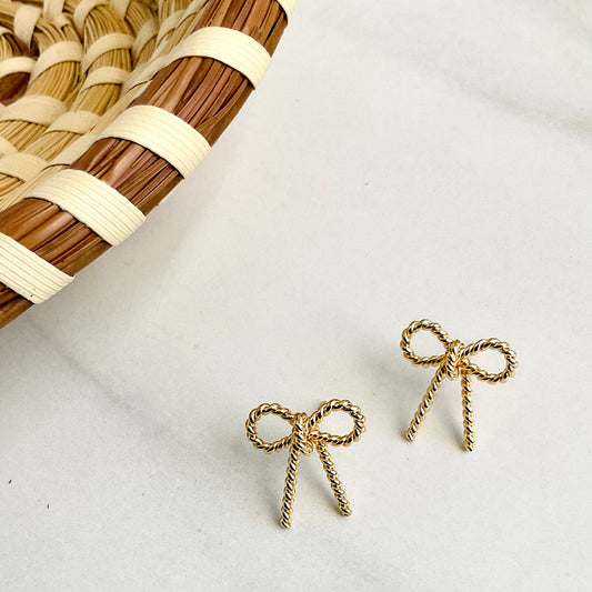 18K Gold Filled Bow Earrings