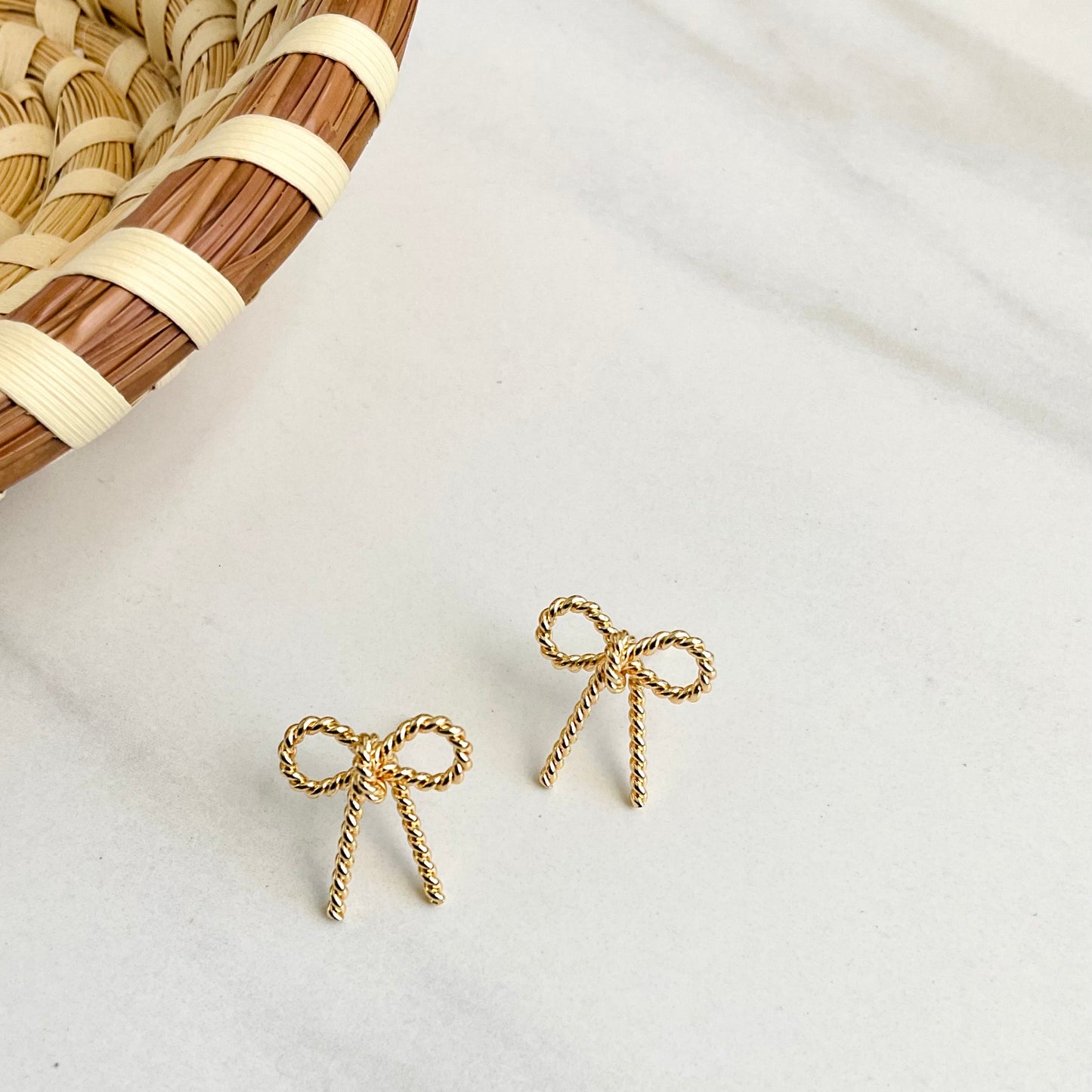 18K Gold Filled Bow Earrings