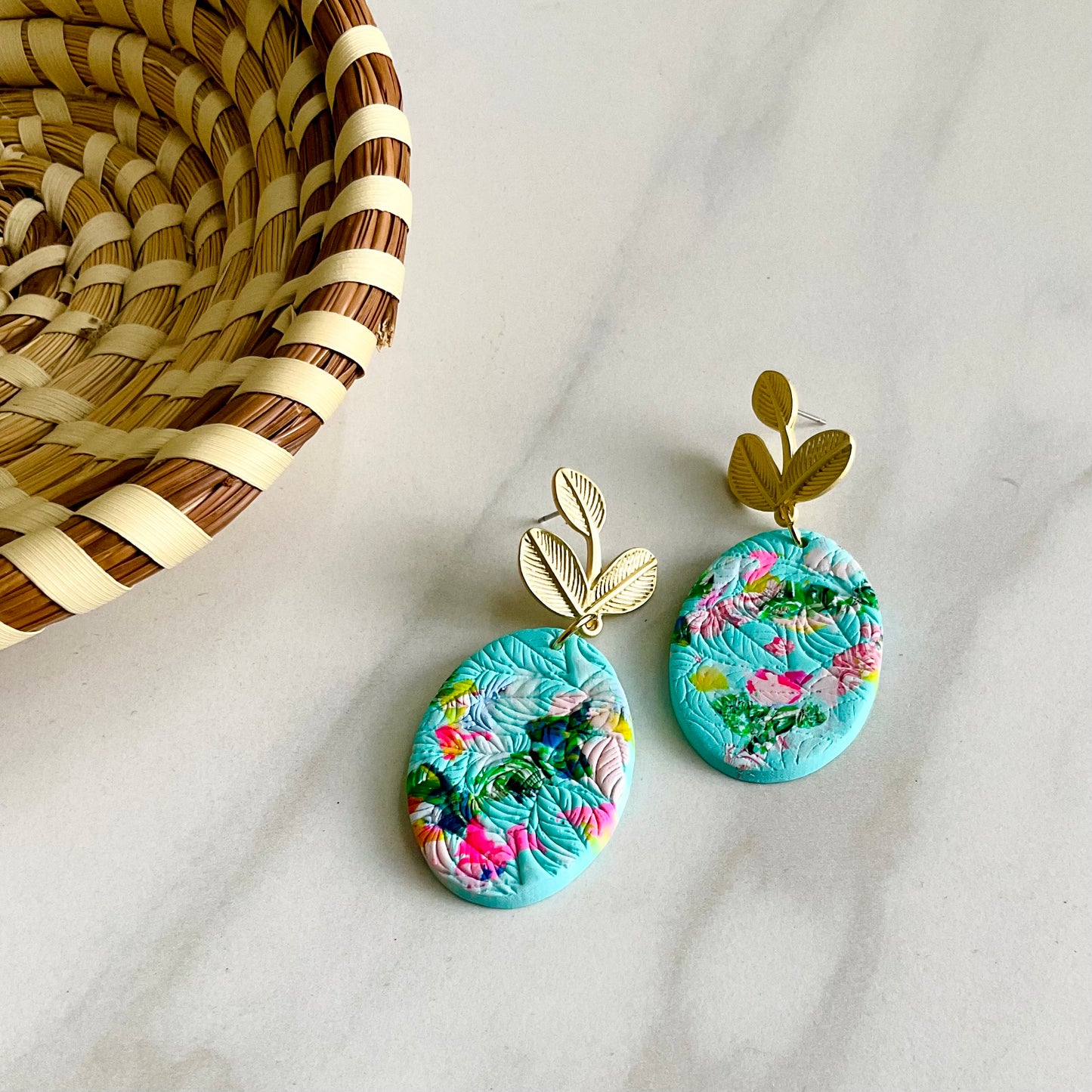 Misty Flora Textured + Brass Leaf