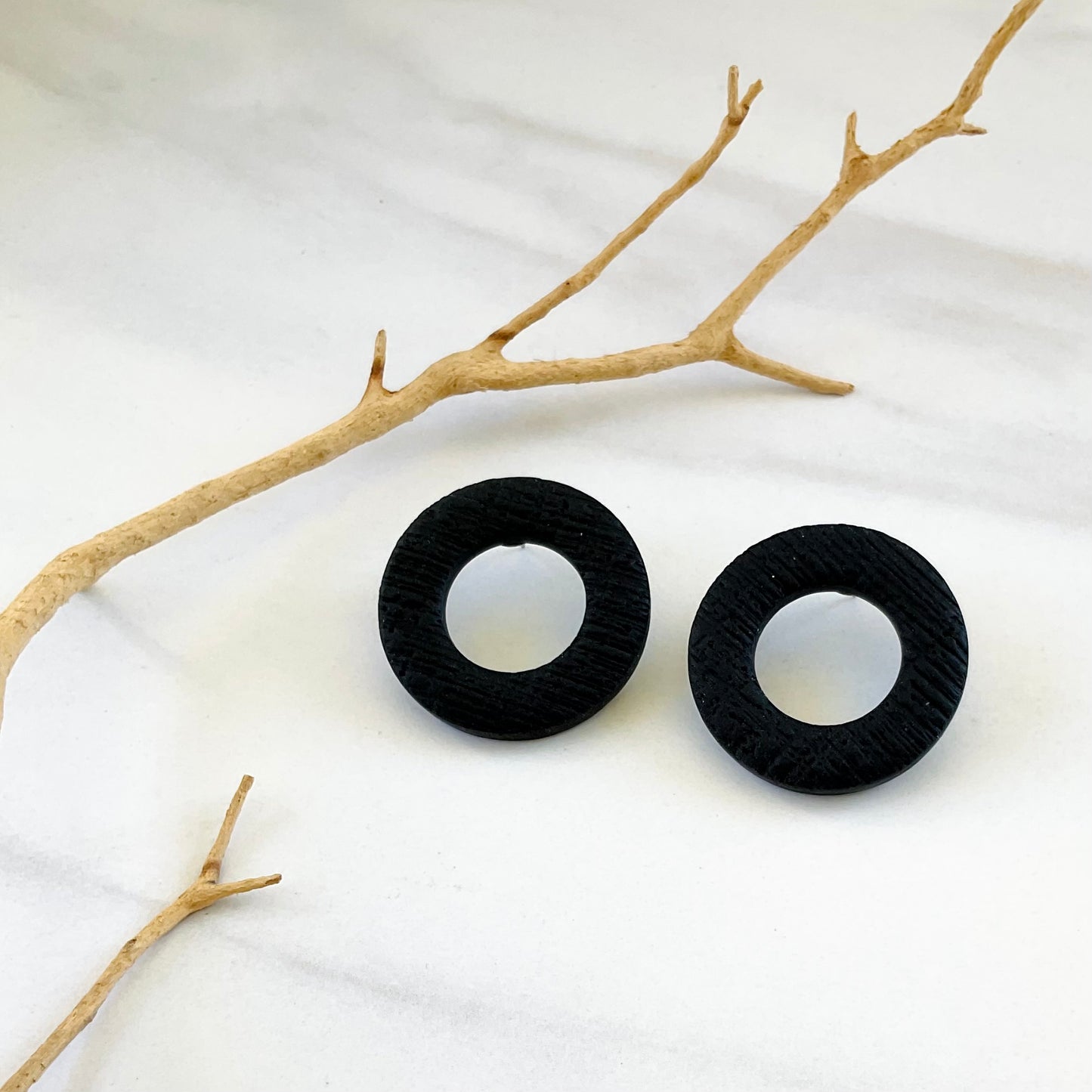 Black Textured Studs