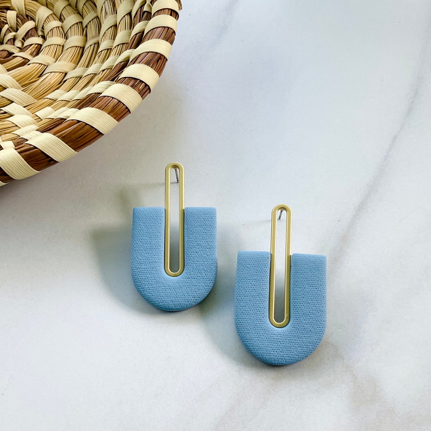 Gracie // Light Blue Textured (Gold)