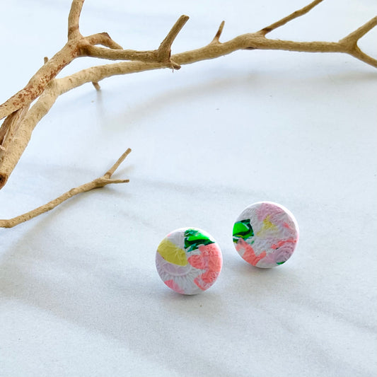 Pastel Floral Studs Textured