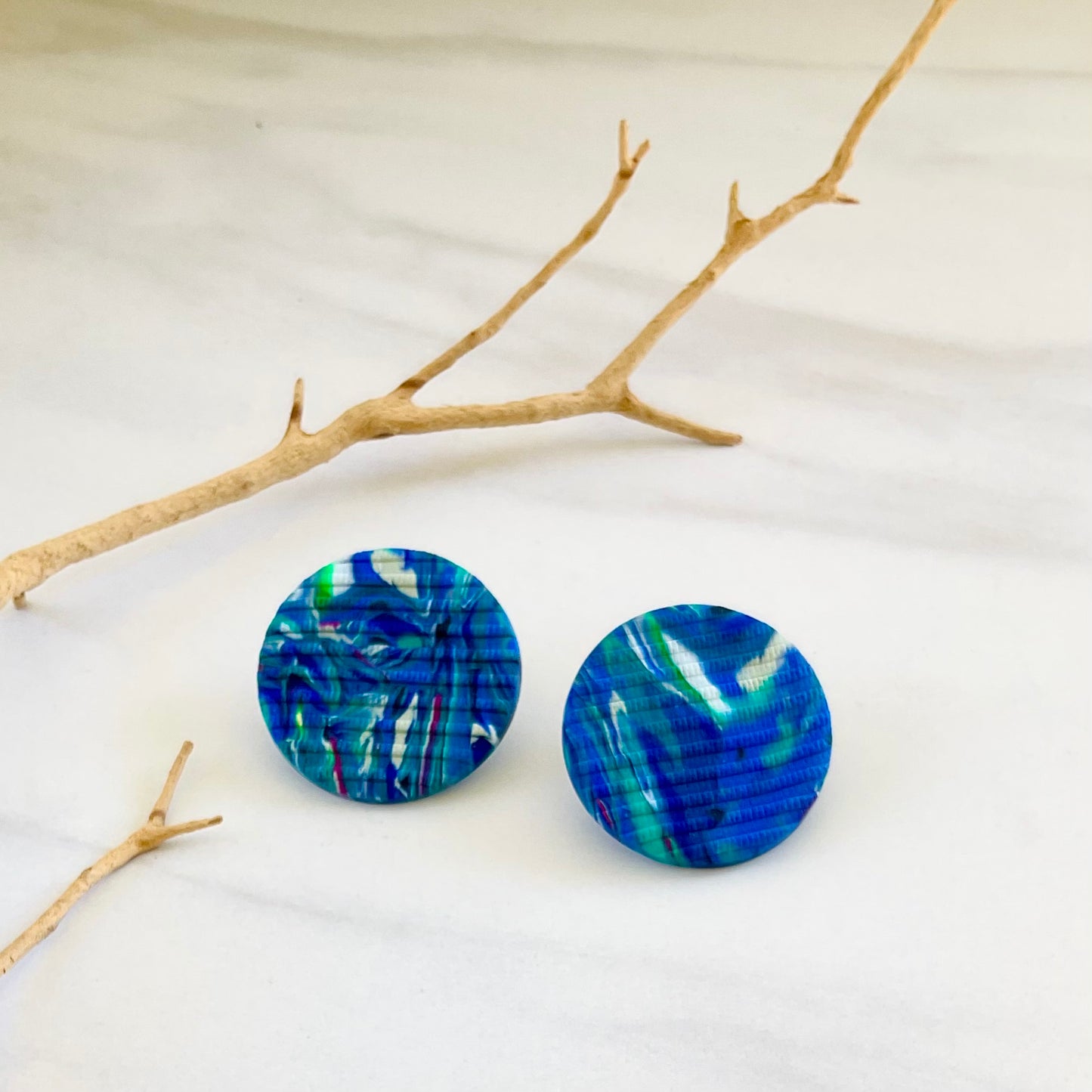 Blue Wave Textured Studs