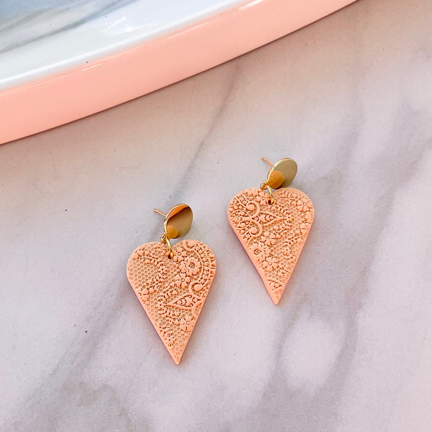 Sweetheart // Peach Lace Print