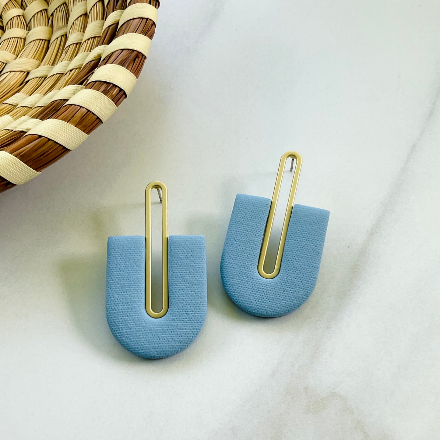 Gracie // Light Blue Textured (Gold)