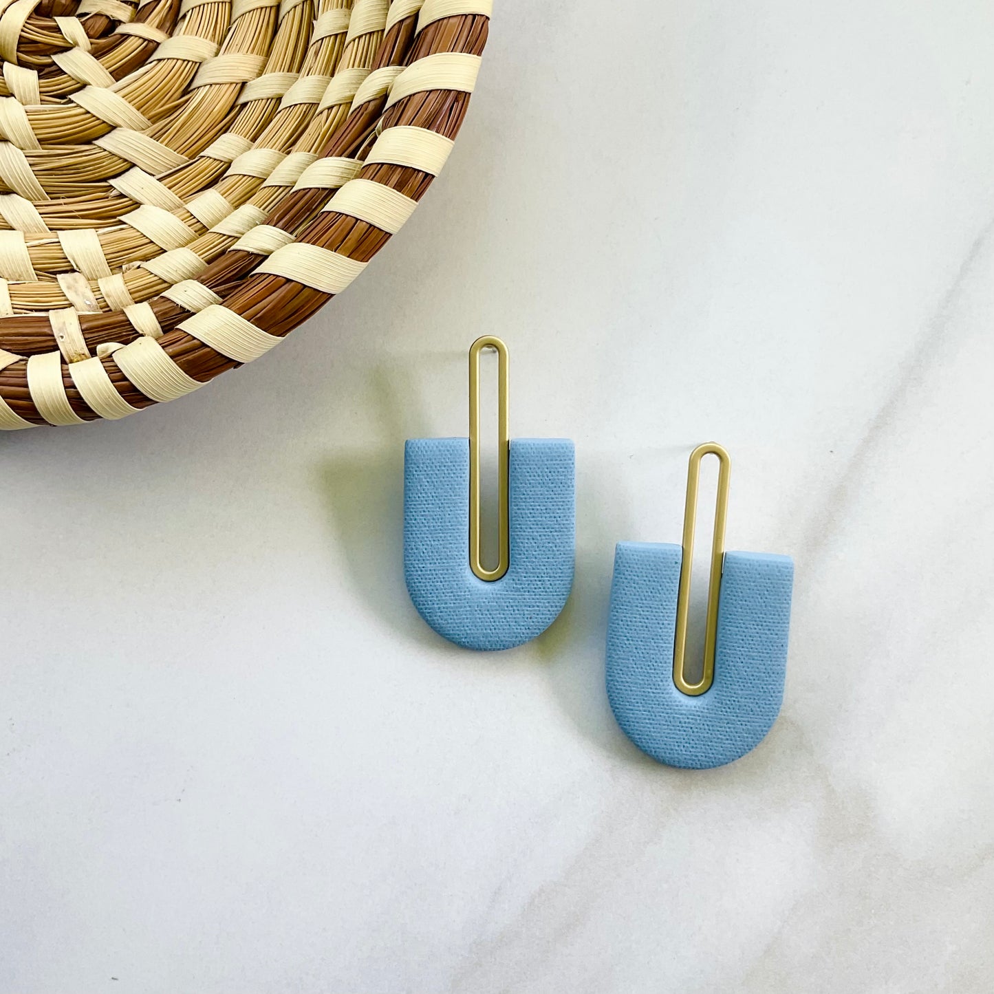 Gracie // Light Blue Textured (Gold)