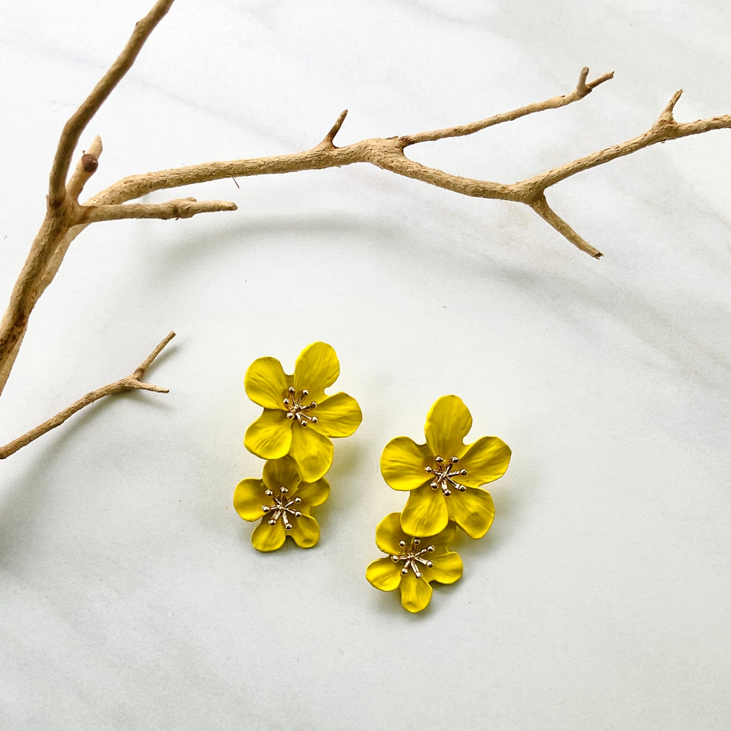 Yellow Flower Earrings