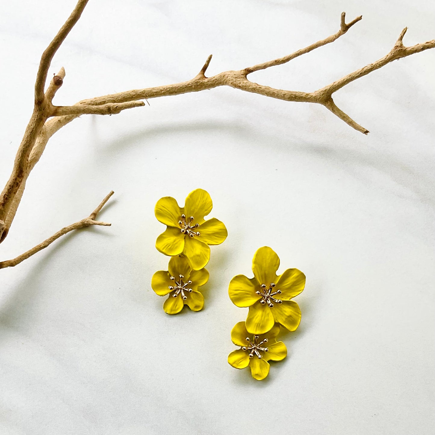 Yellow Flower Earrings
