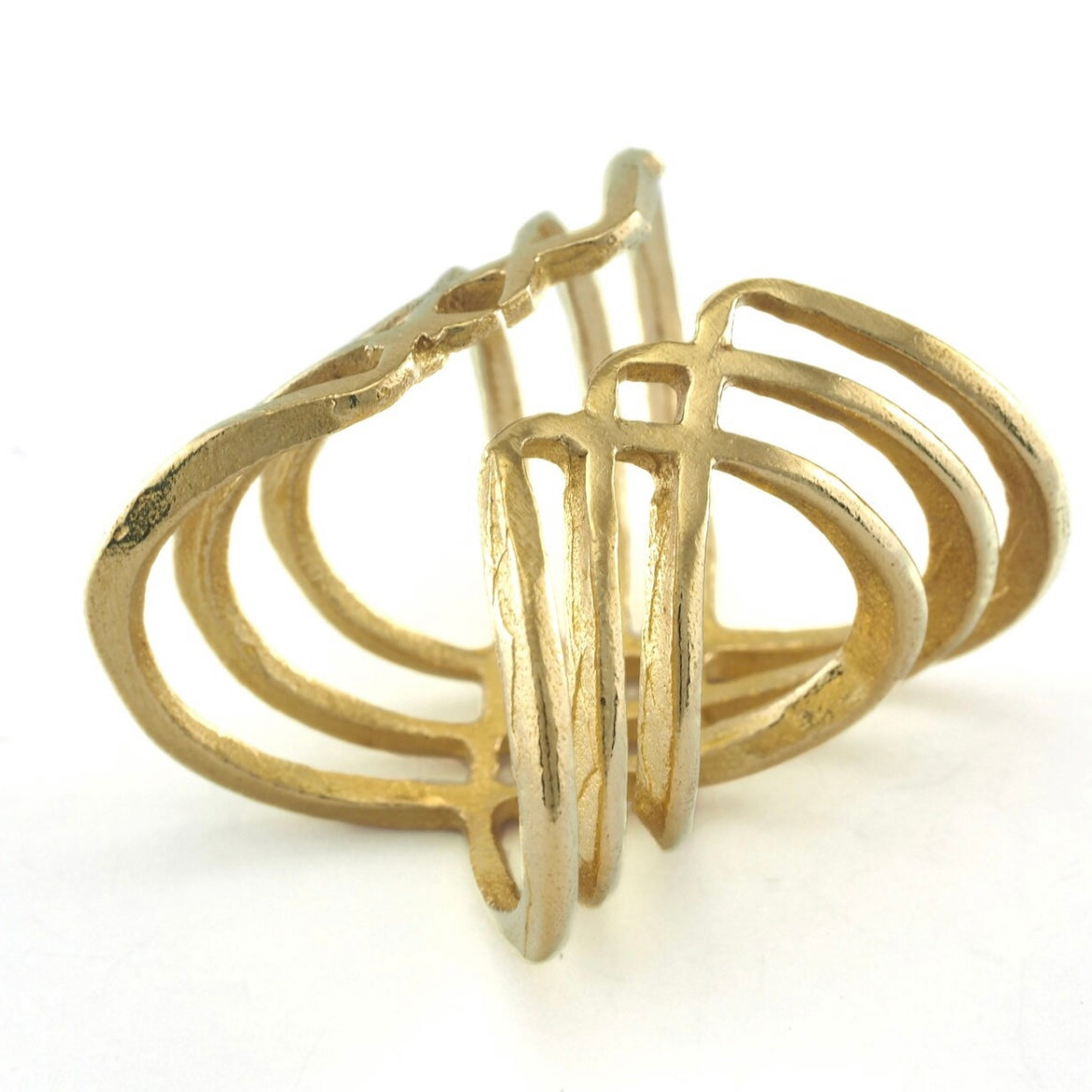 Cross Cross Brass Ring Adjustable