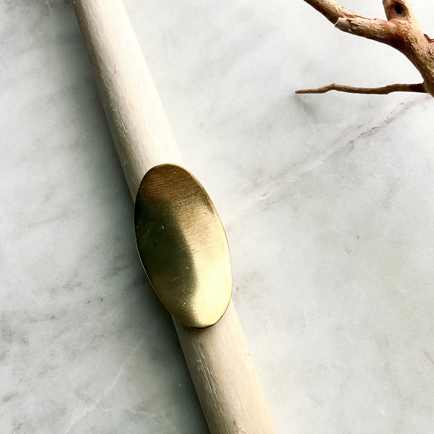 Curved Oval Brass Ring Adjustable