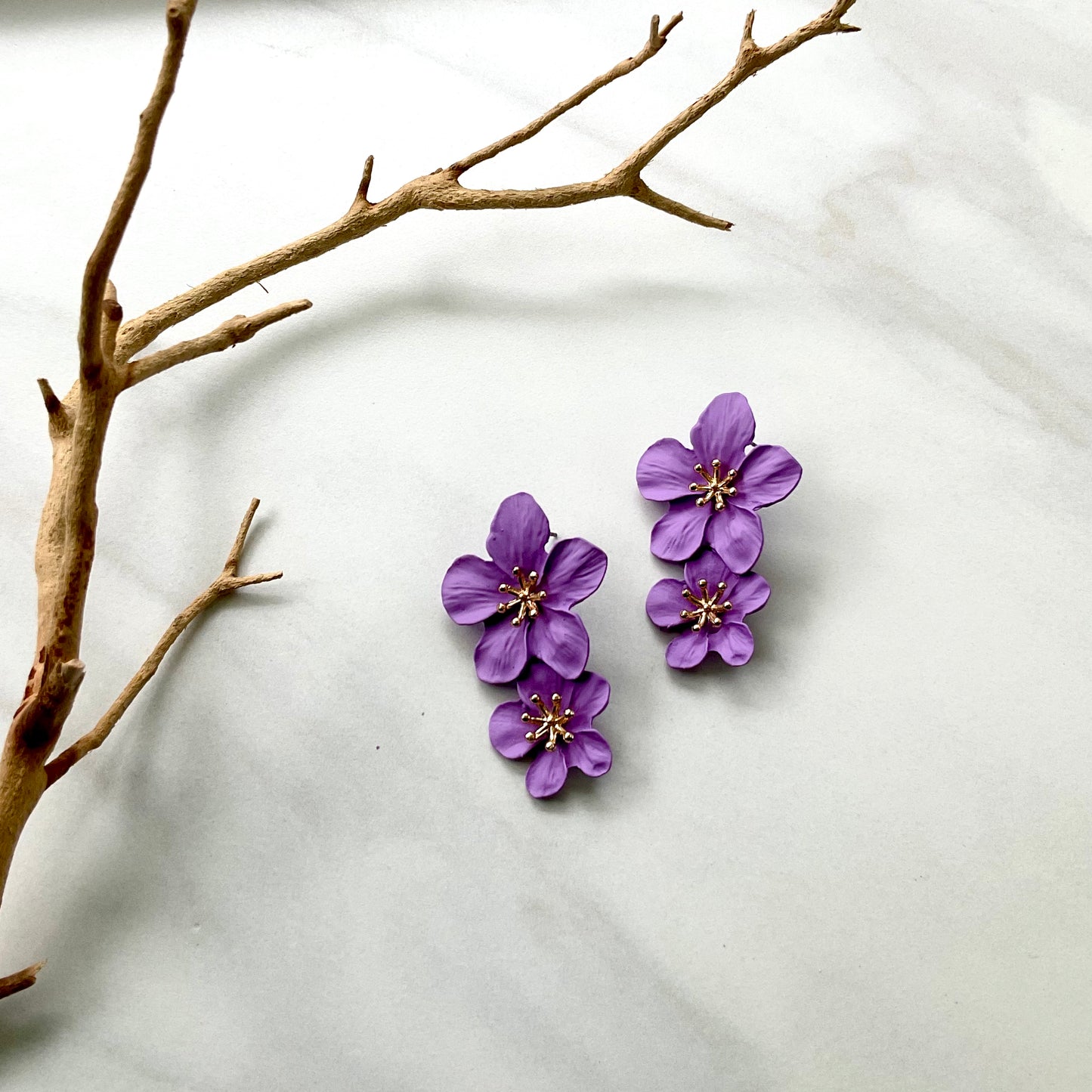 Lavender Flower Earrings