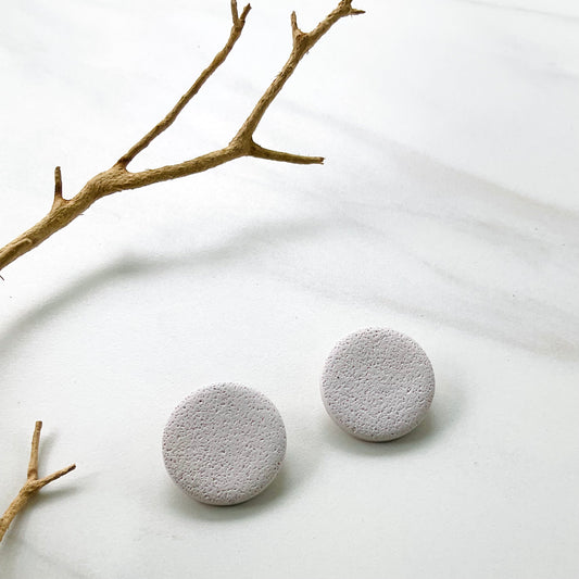 Beige Textured Print Studs