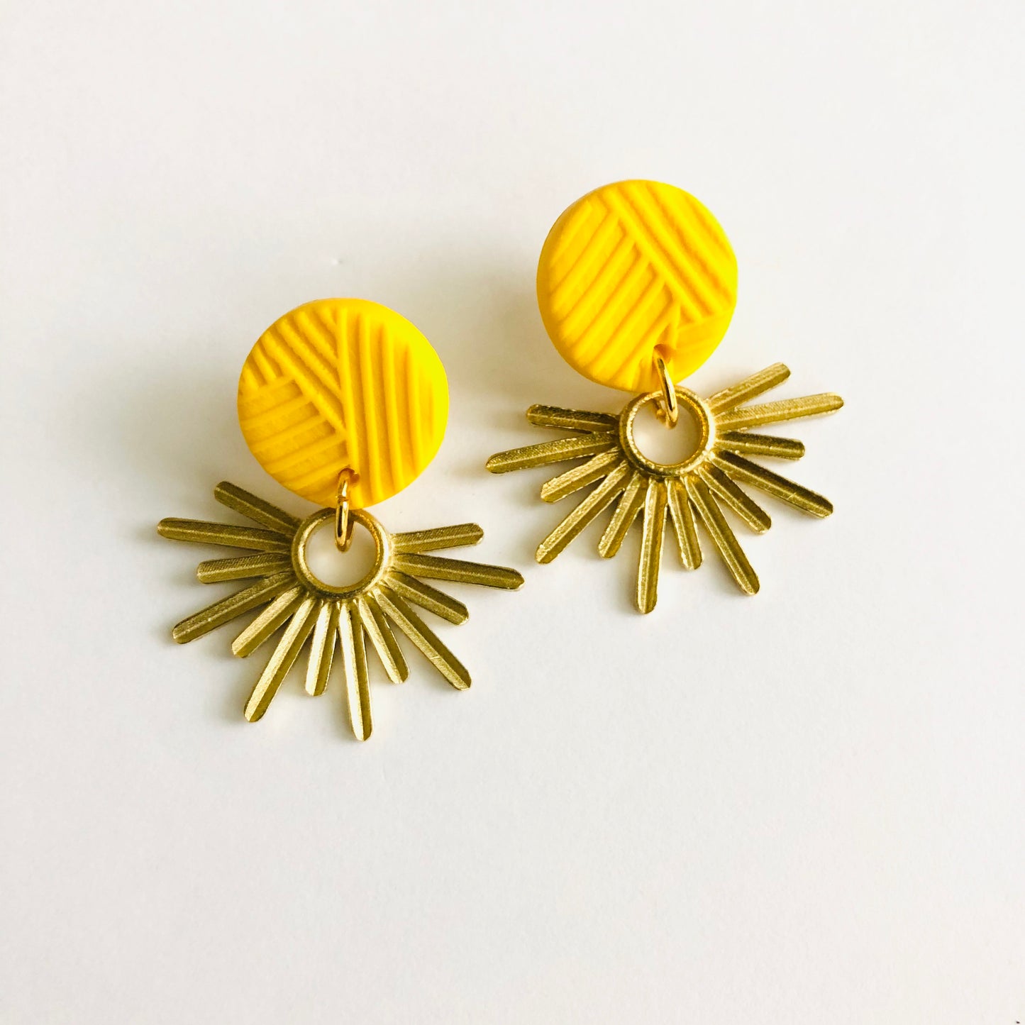 Sunny Yellow Textured Clay + Brass