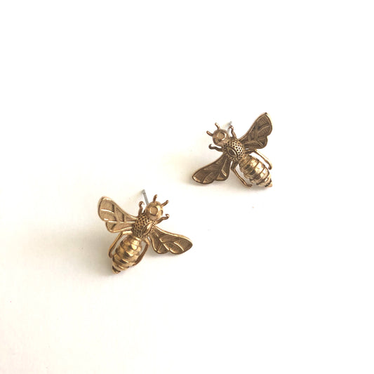 Brass Honeybee Studs
