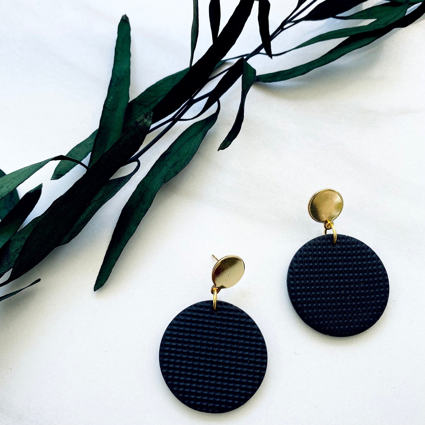 Black Textured + Brass