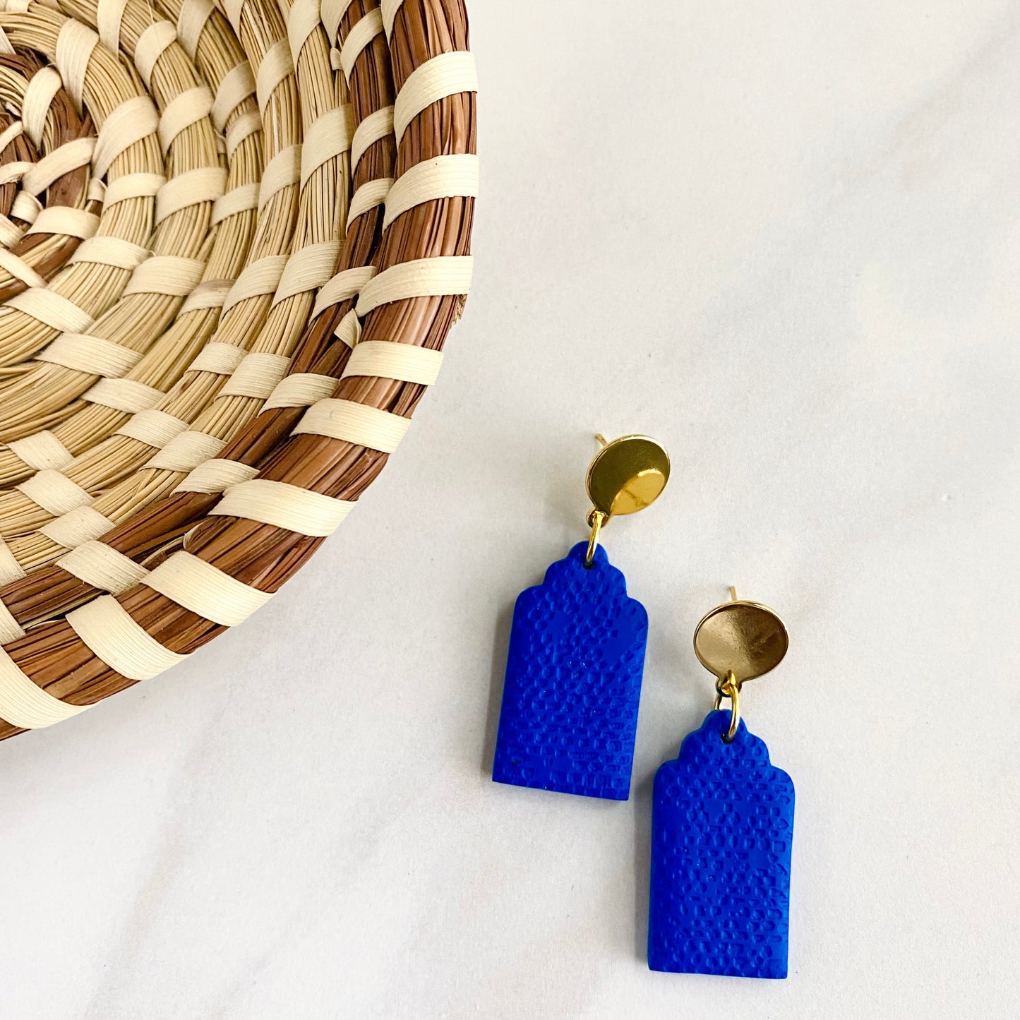 Cobalt Blue Textured + Brass