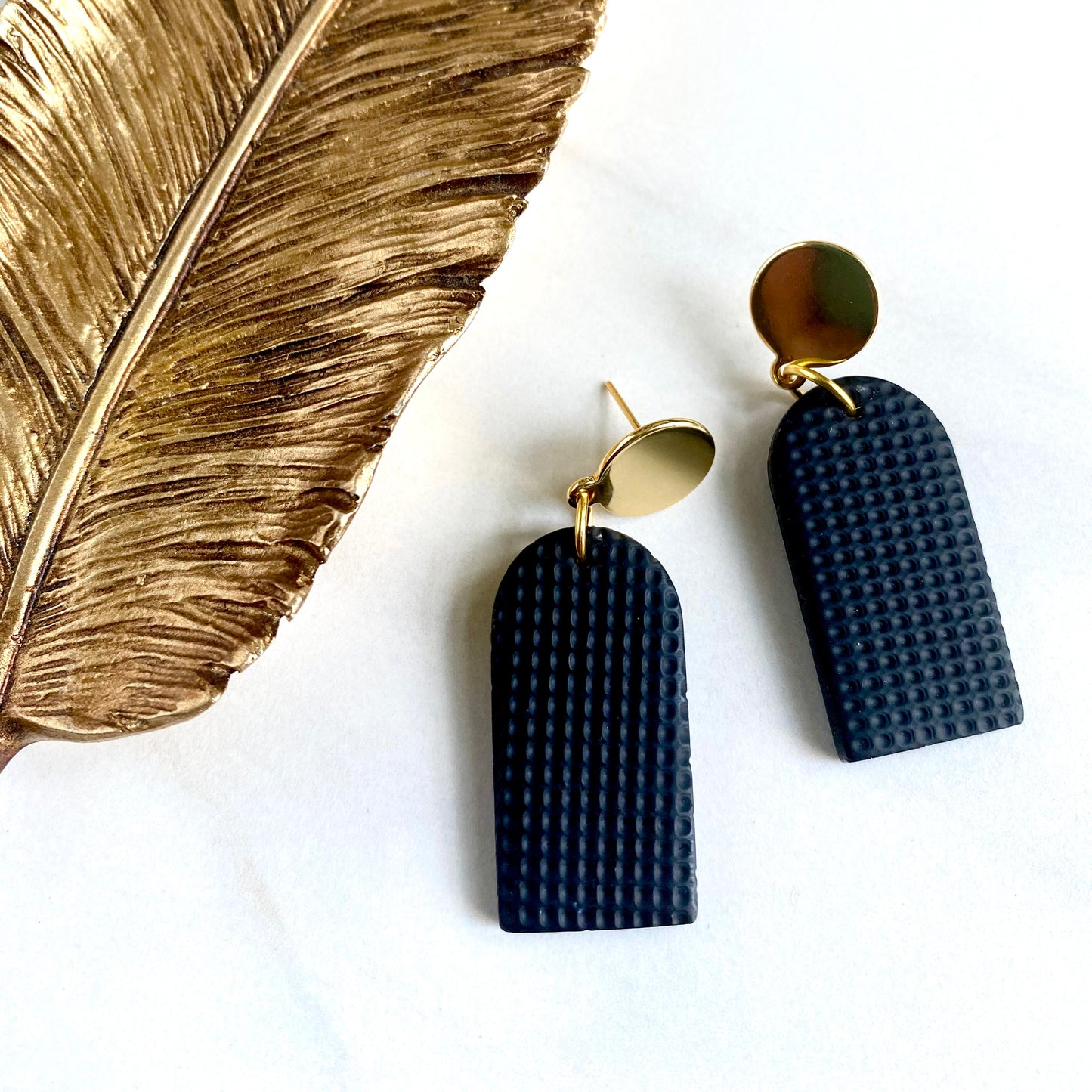 Black Textured + Brass