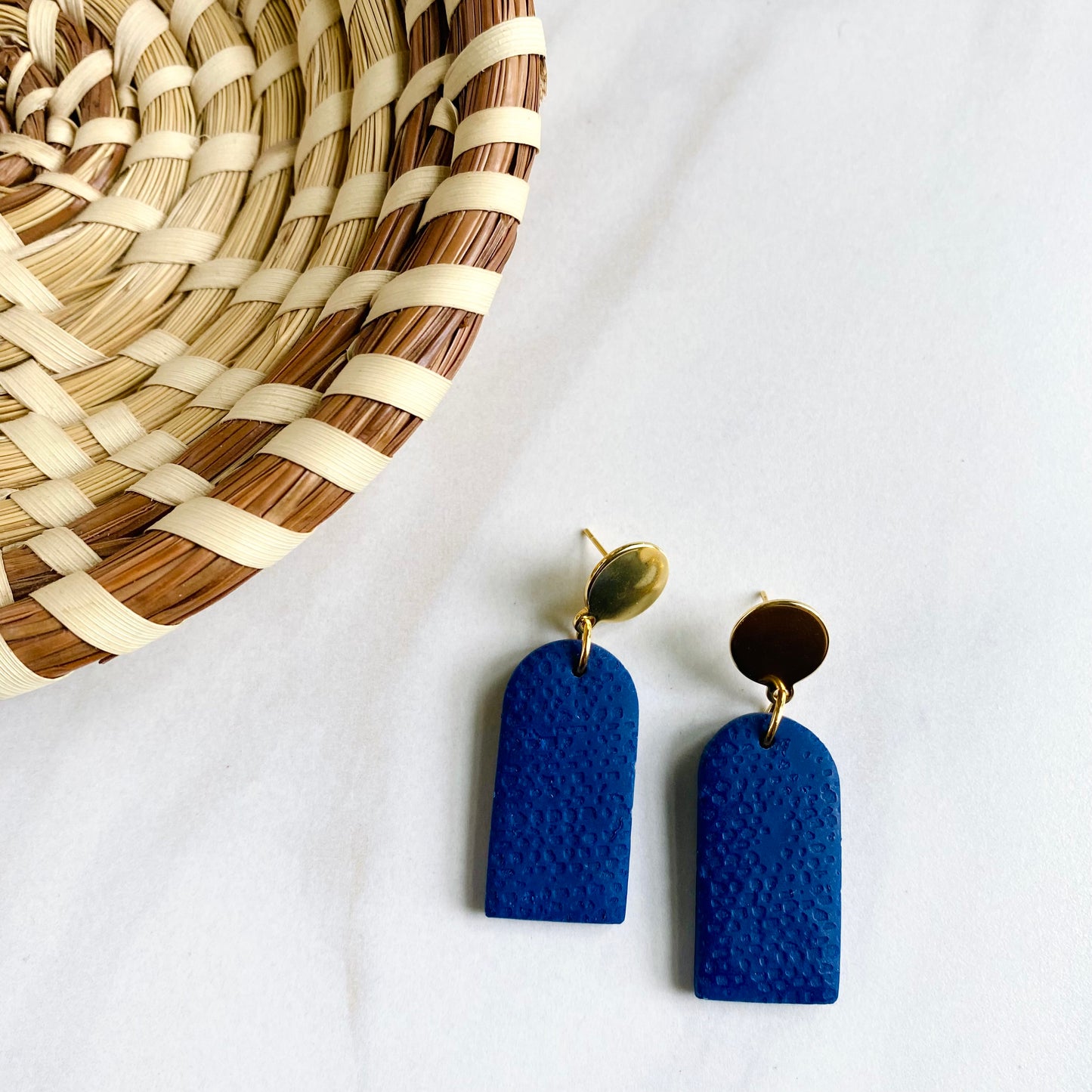 Navy Textured + Brass