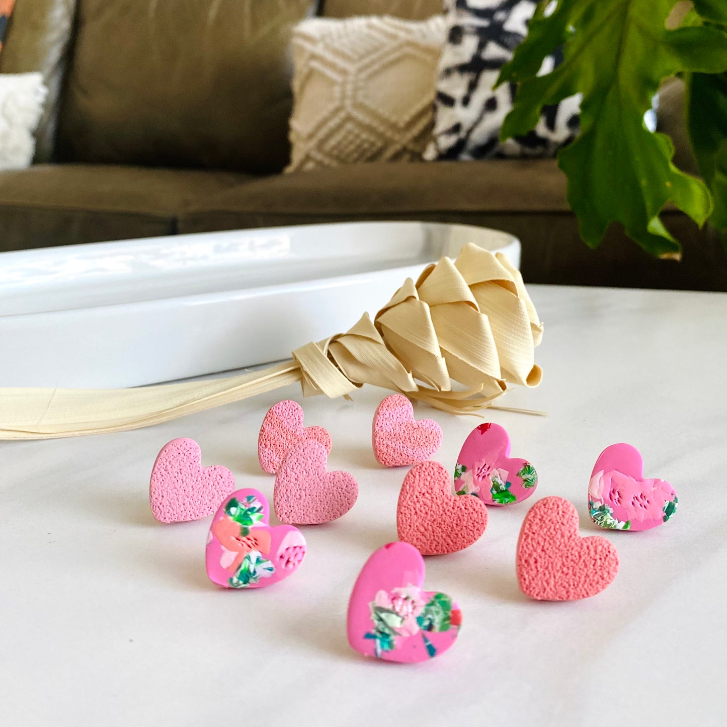 Floral Sweetheart Textured Studs