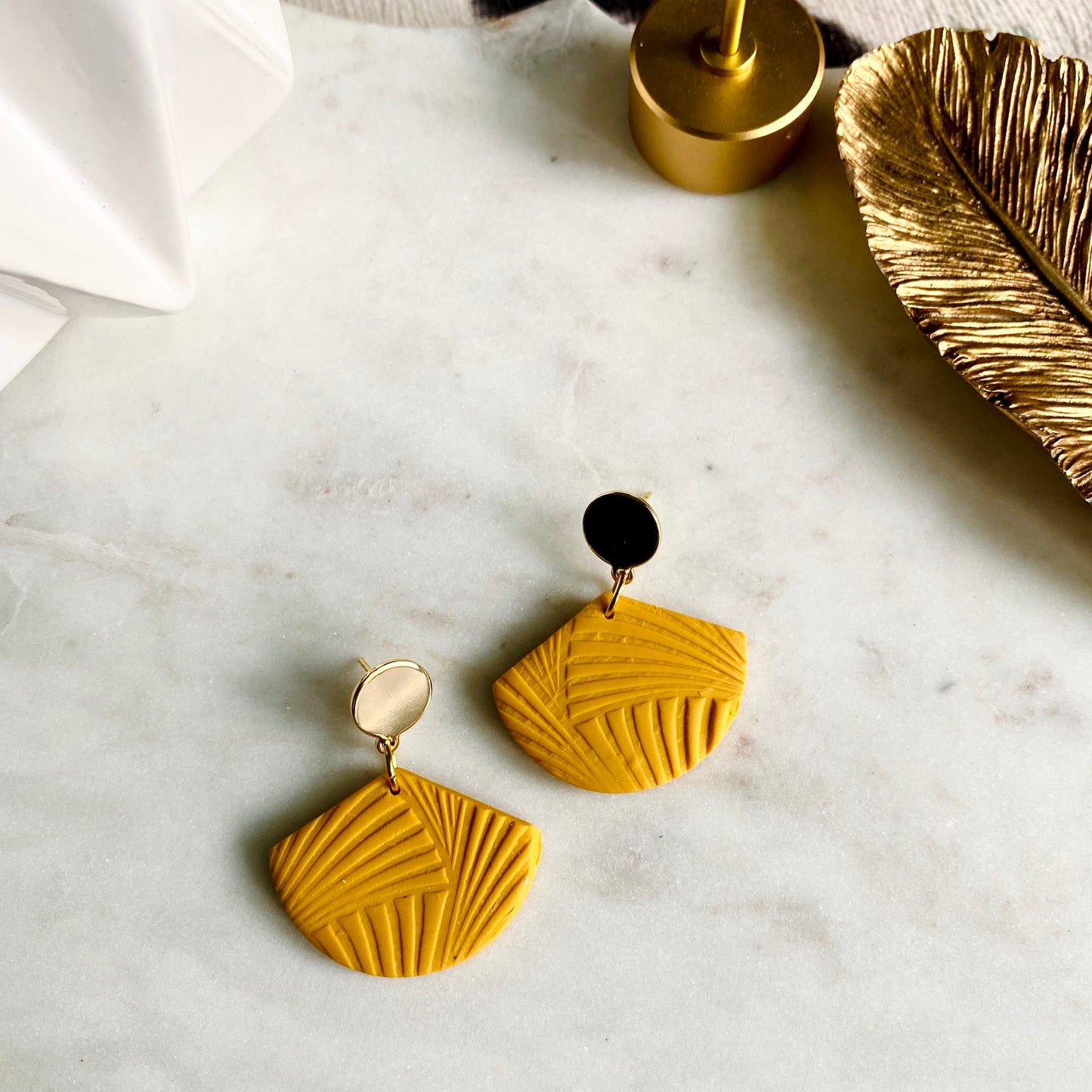 Mustard Yellow Textured + Brass