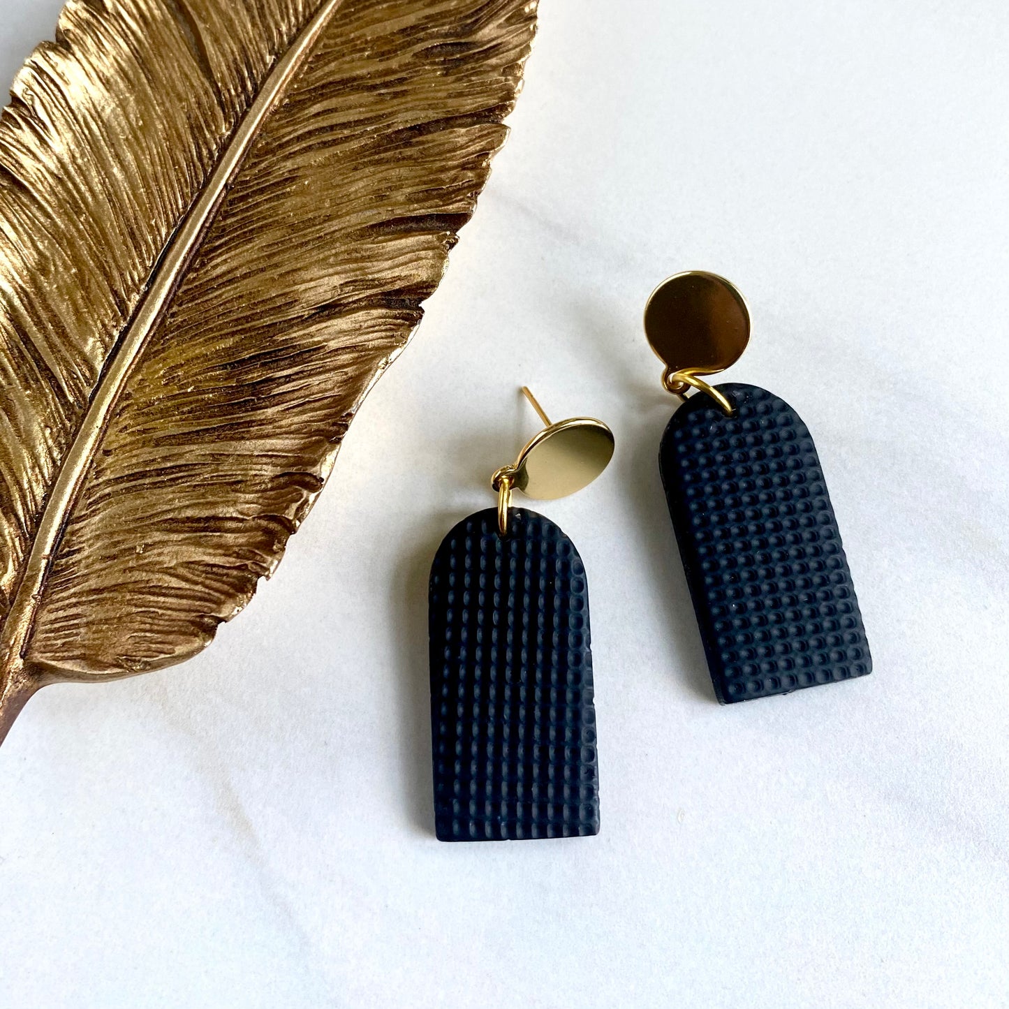 Black Textured + Brass
