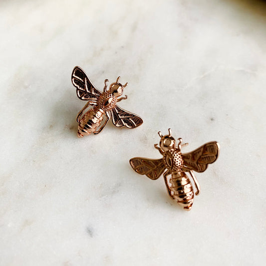Rose Gold Honeybee Studs
