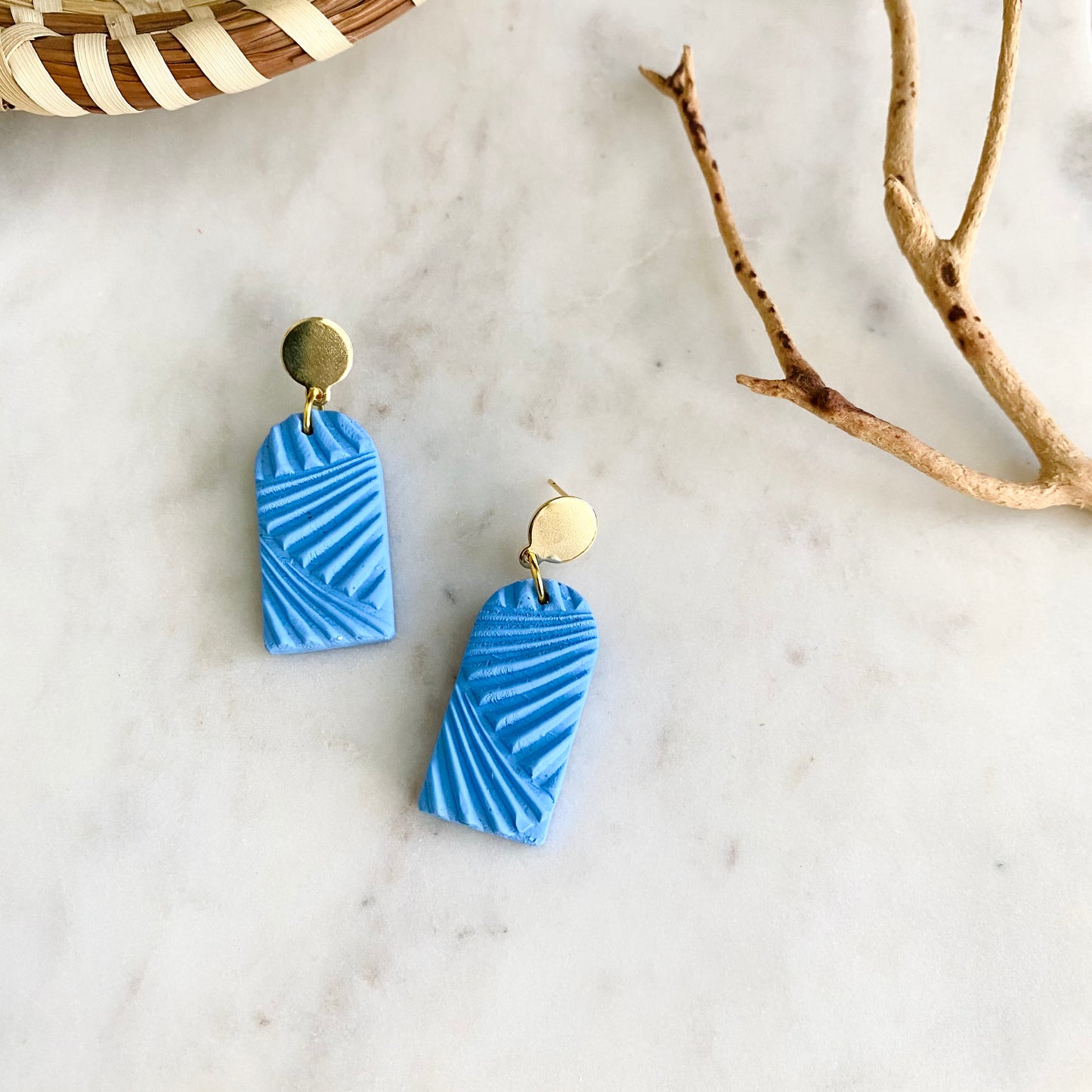 Coastal Blue Textured + Brass