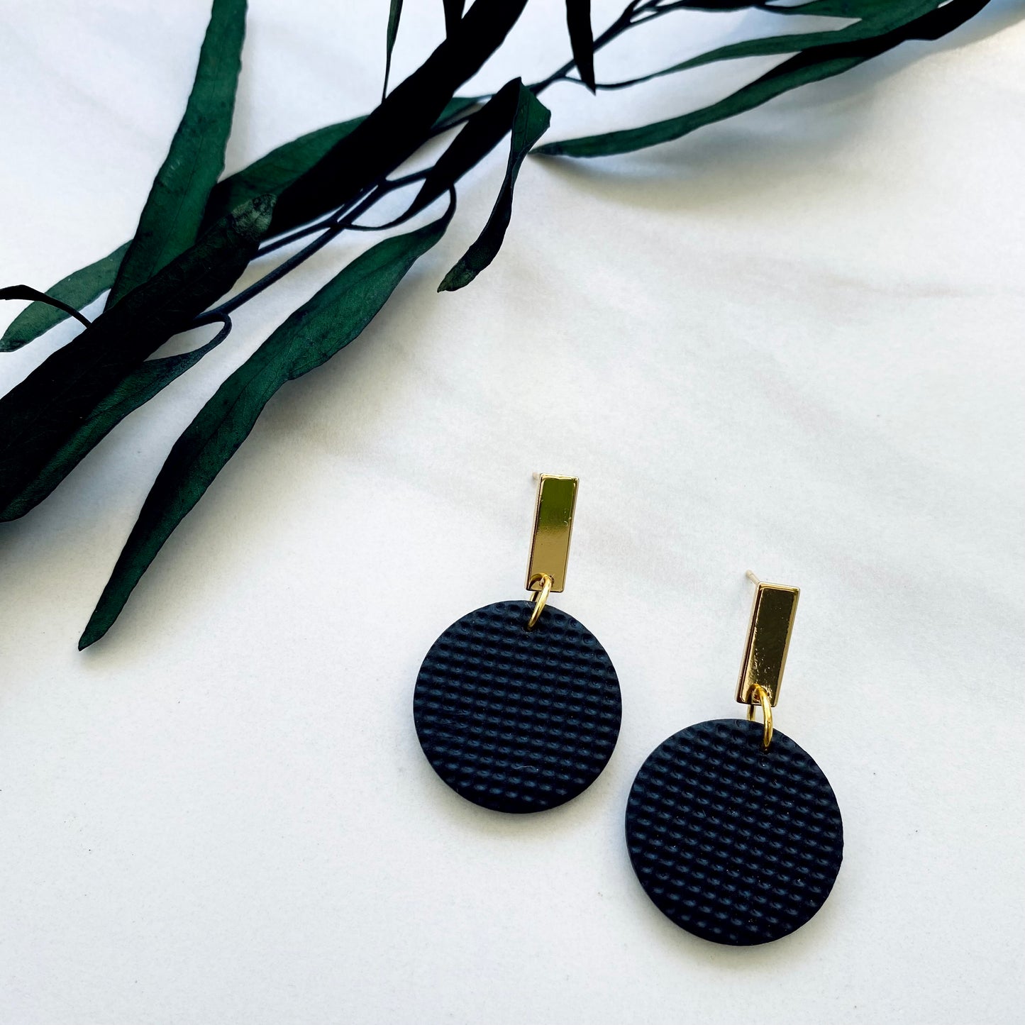 Black Textured + Brass