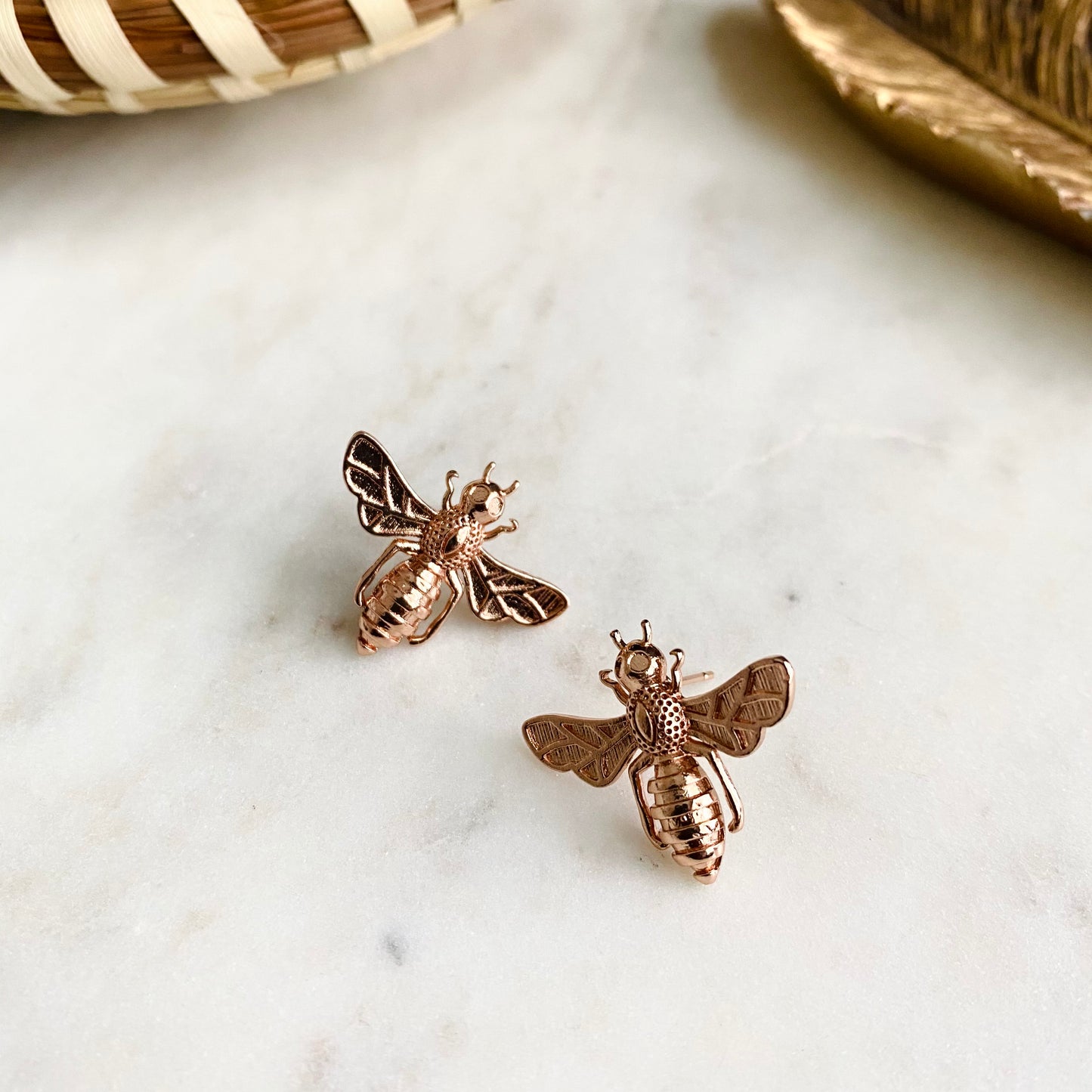 Rose Gold Honeybee Studs