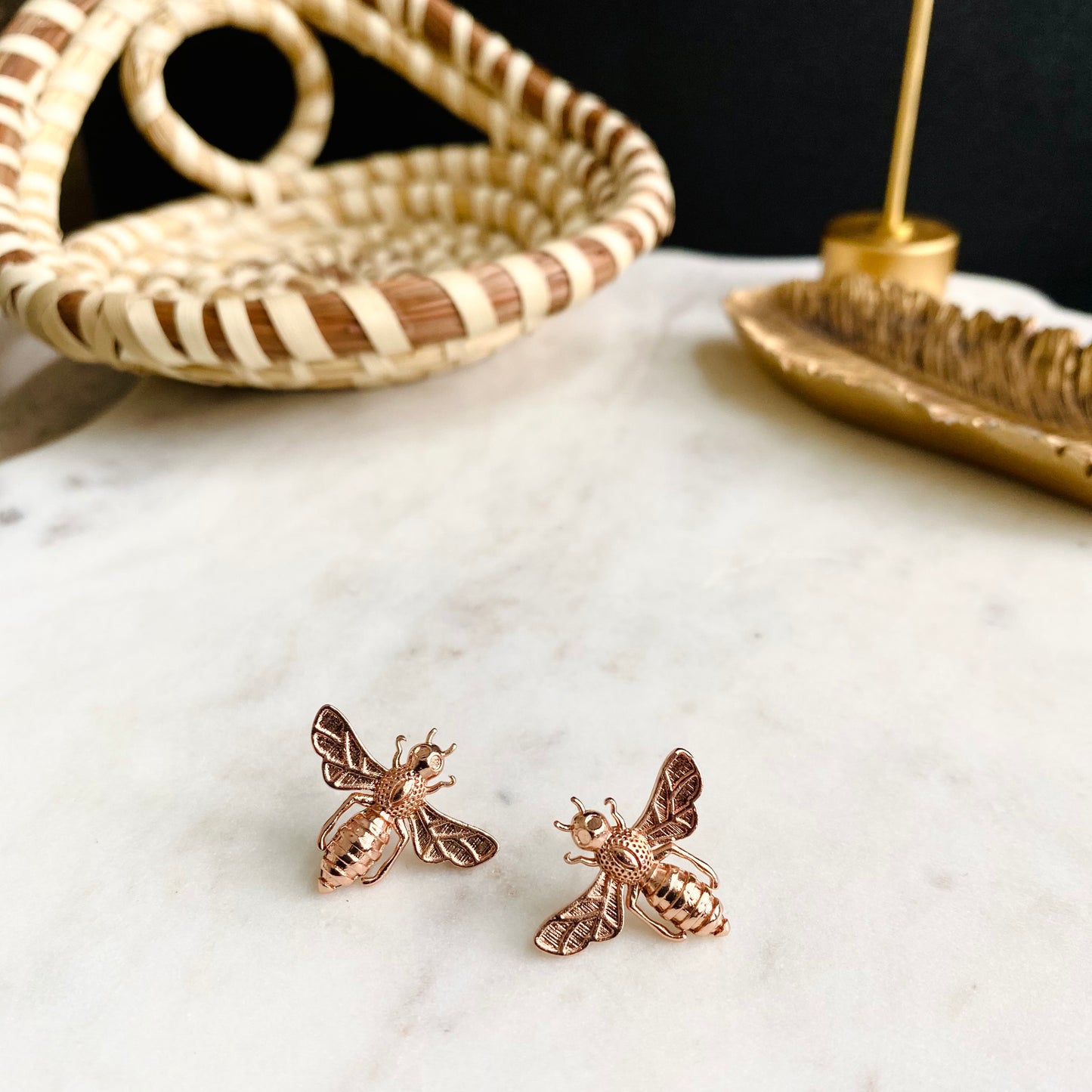 Rose Gold Honeybee Studs
