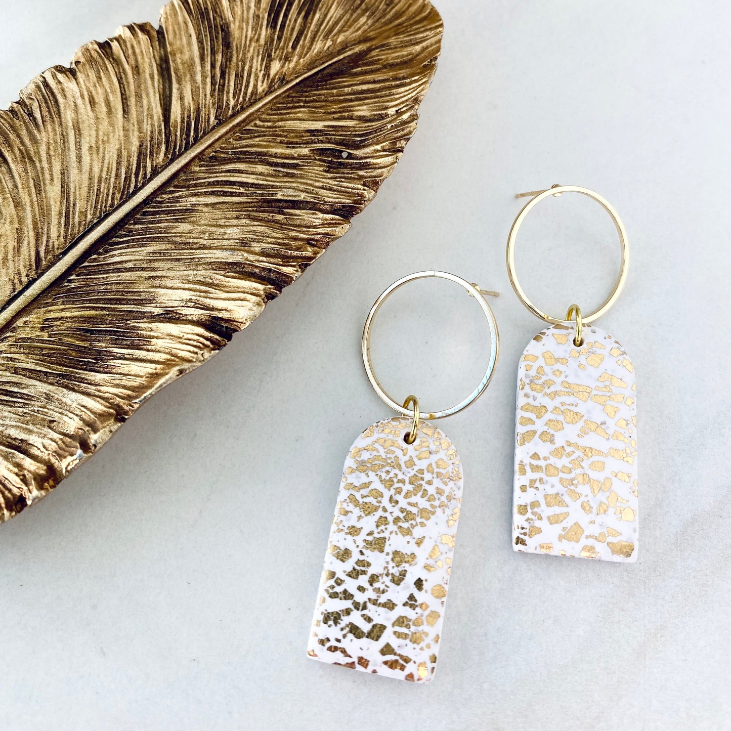 Blanc Sparkle + Brass Hoop