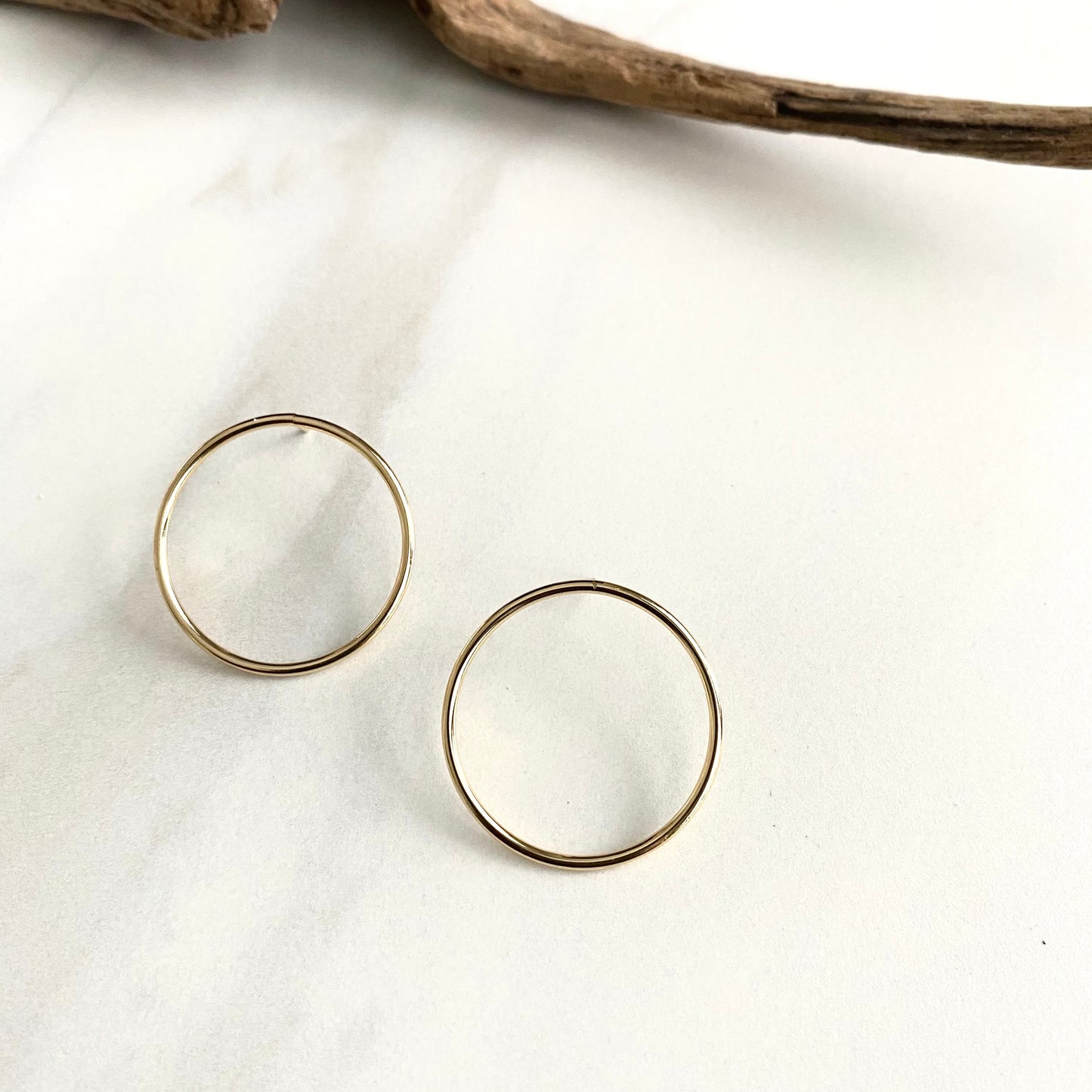 18K Gold Filled Modern Circular Studs
