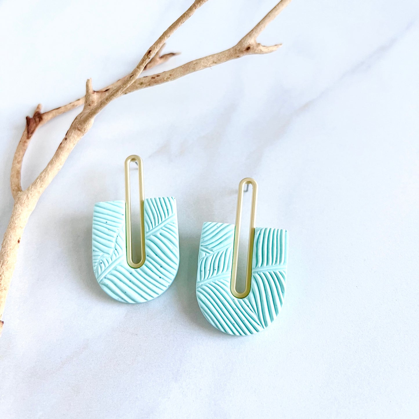 Gracie // Mint Textured Print(Gold)