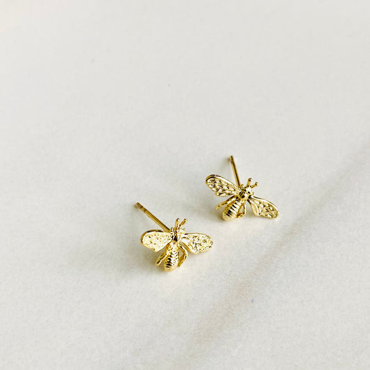Brass Bee Studs