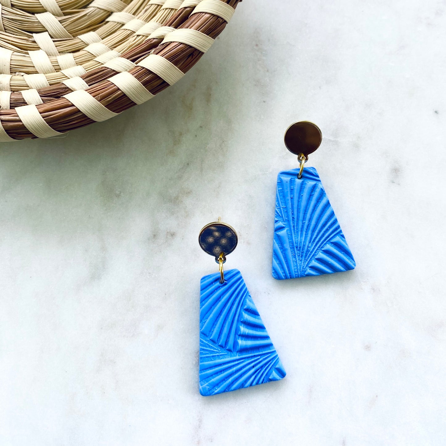 Coastal Blue Textured + Brass