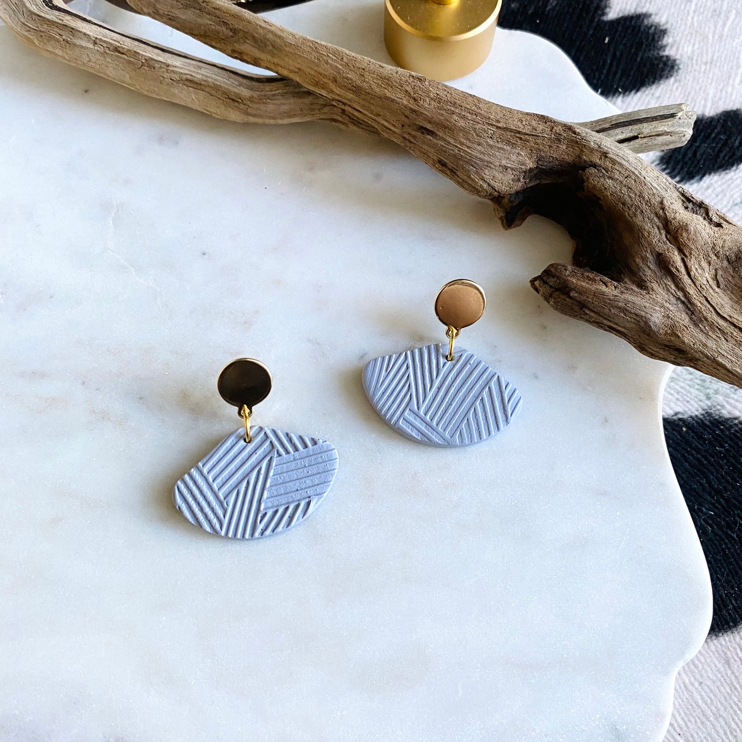 Gray Textured + Brass
