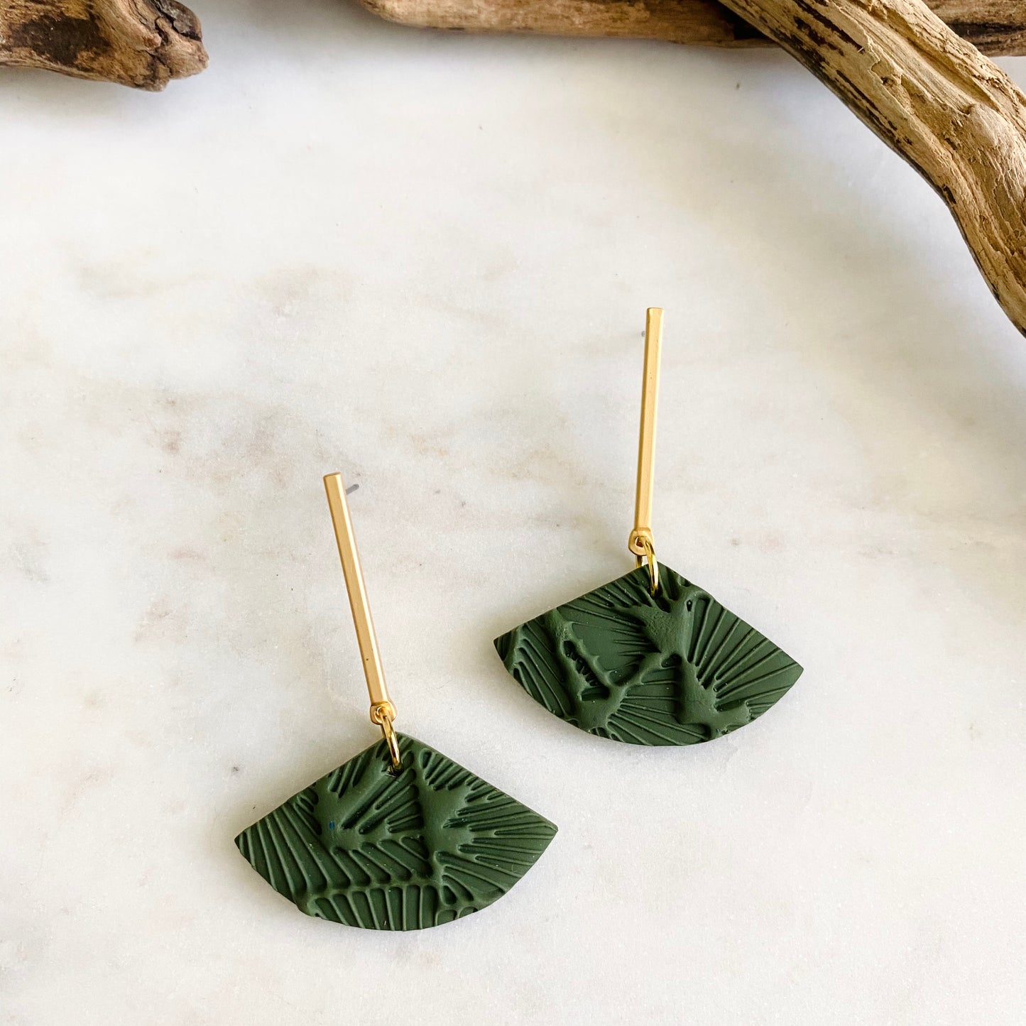 Green Textured + Brass