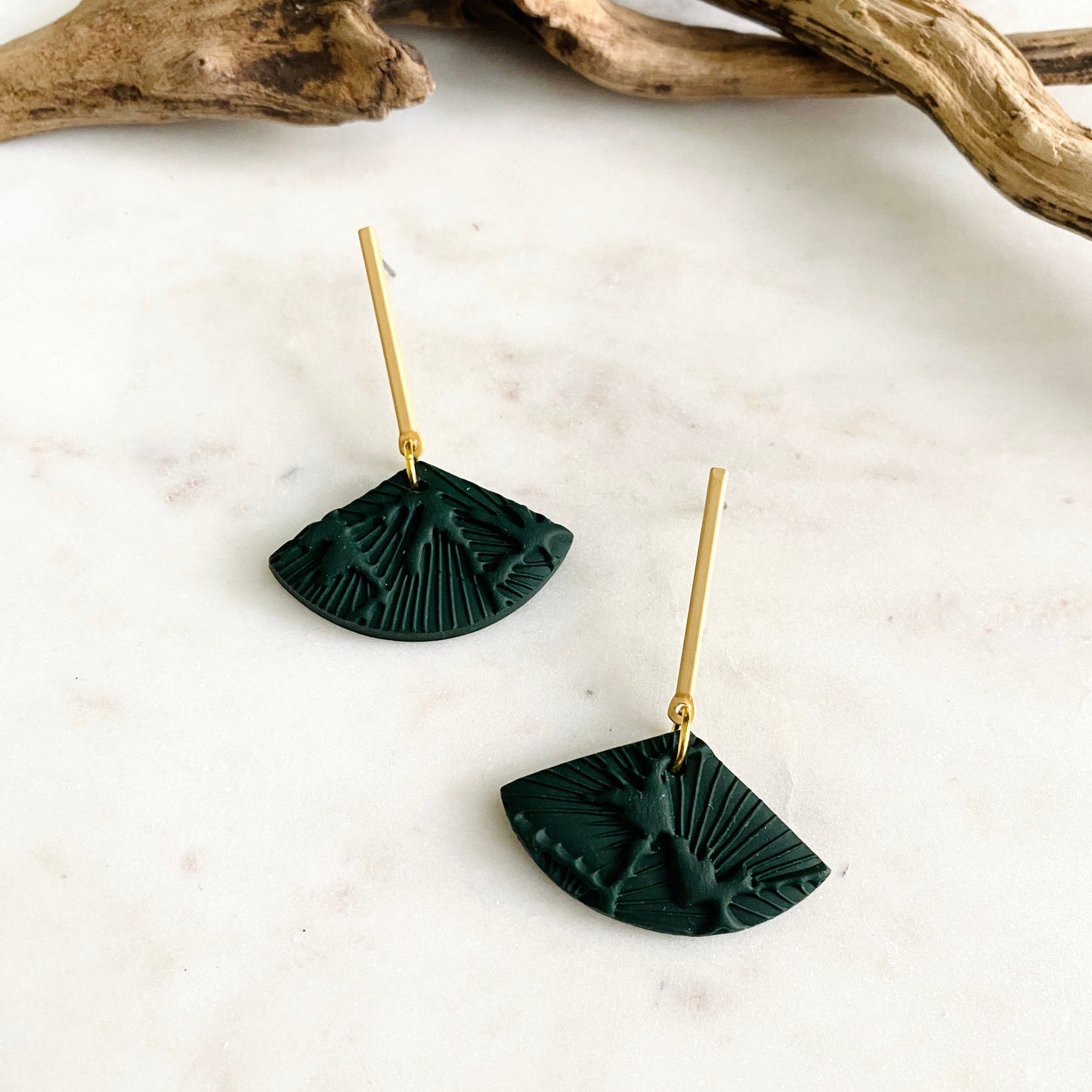 Dark Green Textured + Brass