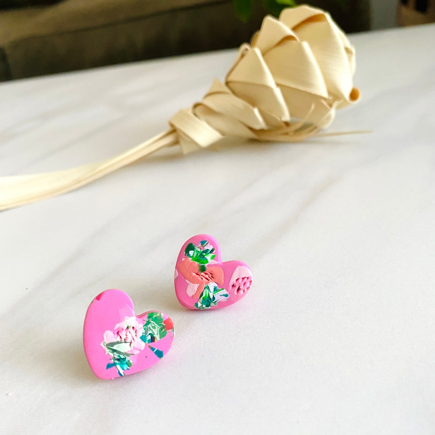 Floral Sweetheart Textured Studs