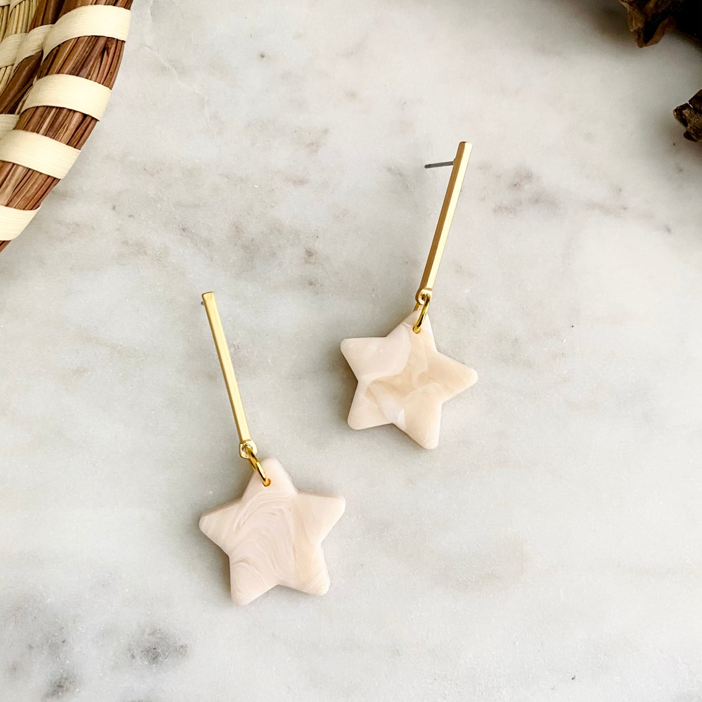 Blanc Opal Print Stars + Brass