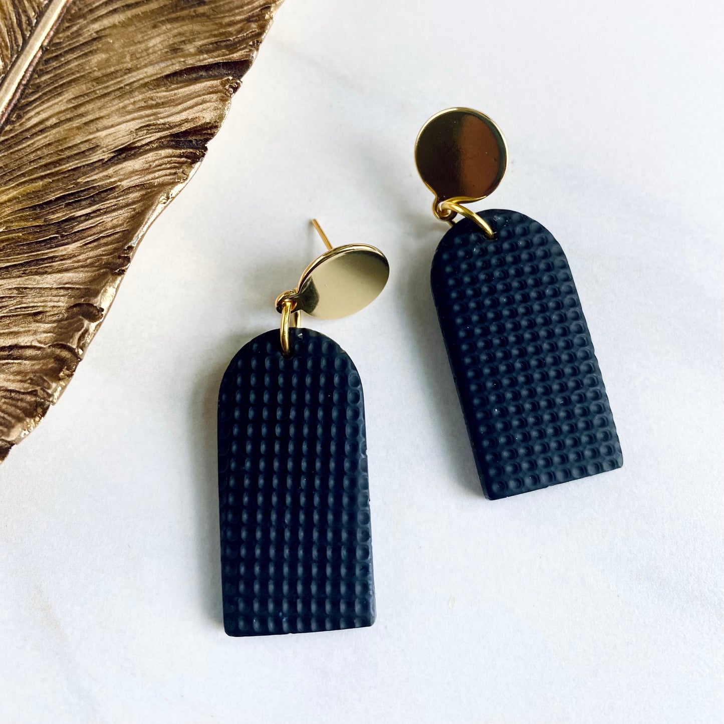 Black Textured + Brass