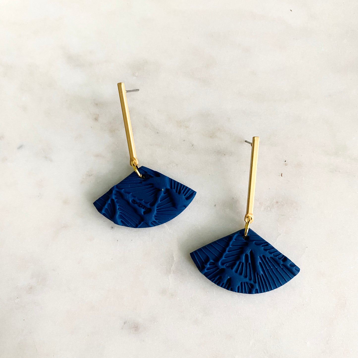 Dark Blue Textured + Brass