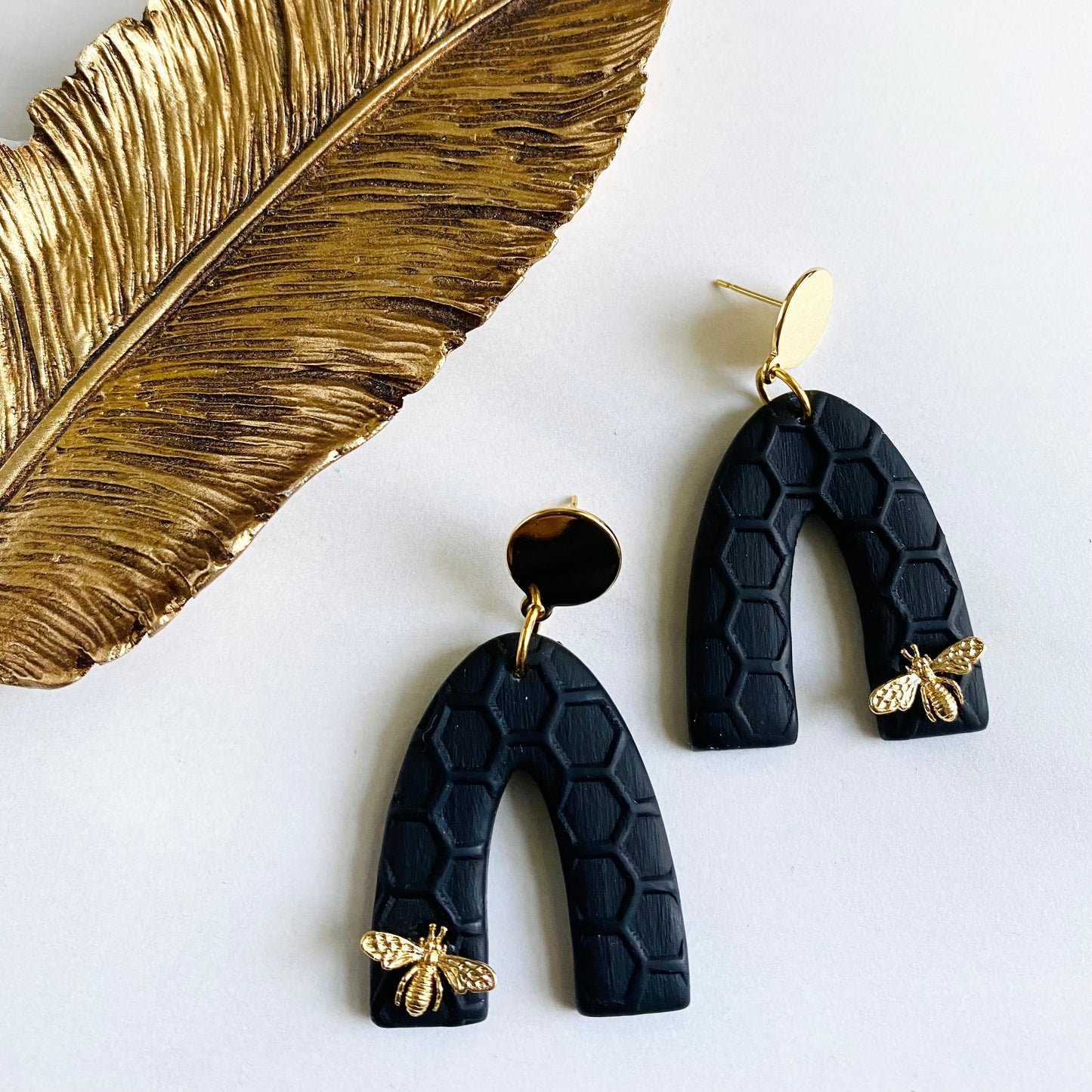 Arches // Black Honeycomb + Brass Bee