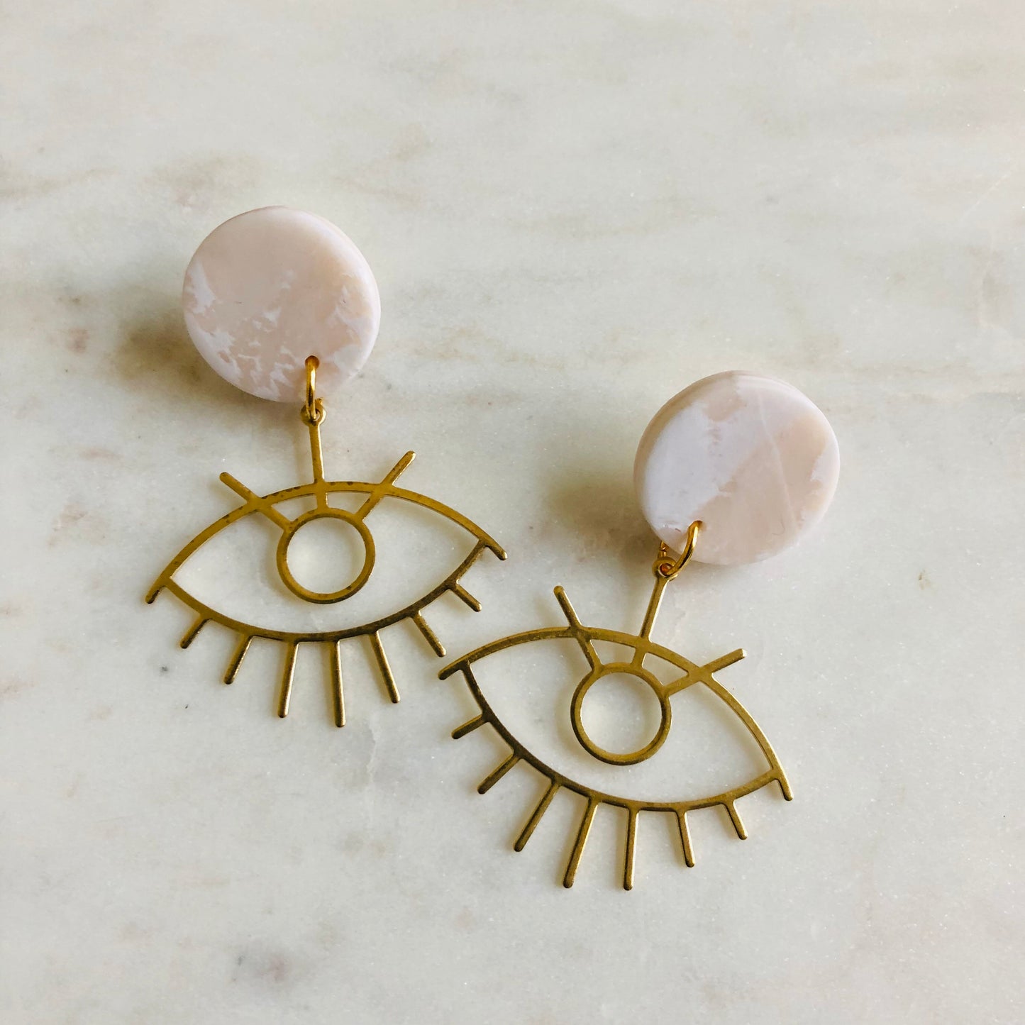 Eris // Cream Textured Clay + Brass Eye