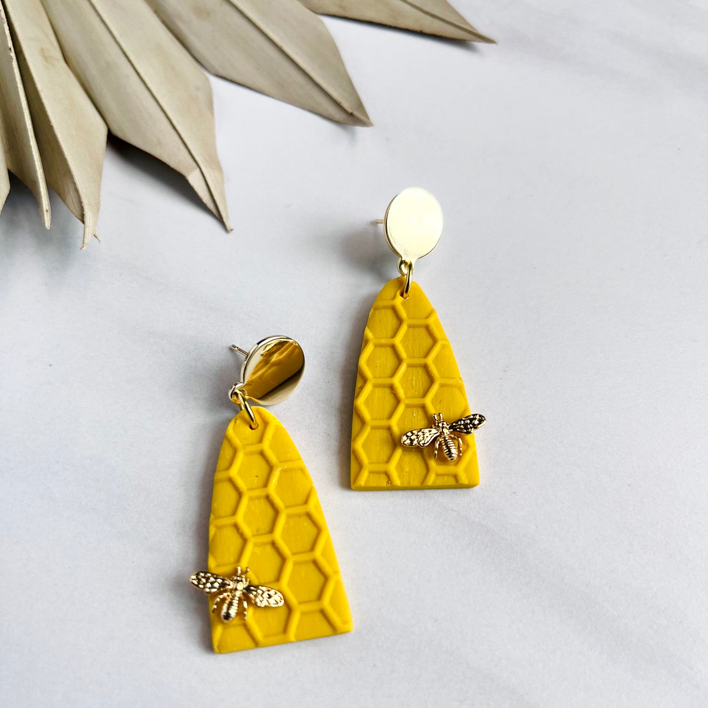Yellow Honeycomb + Brass Bee