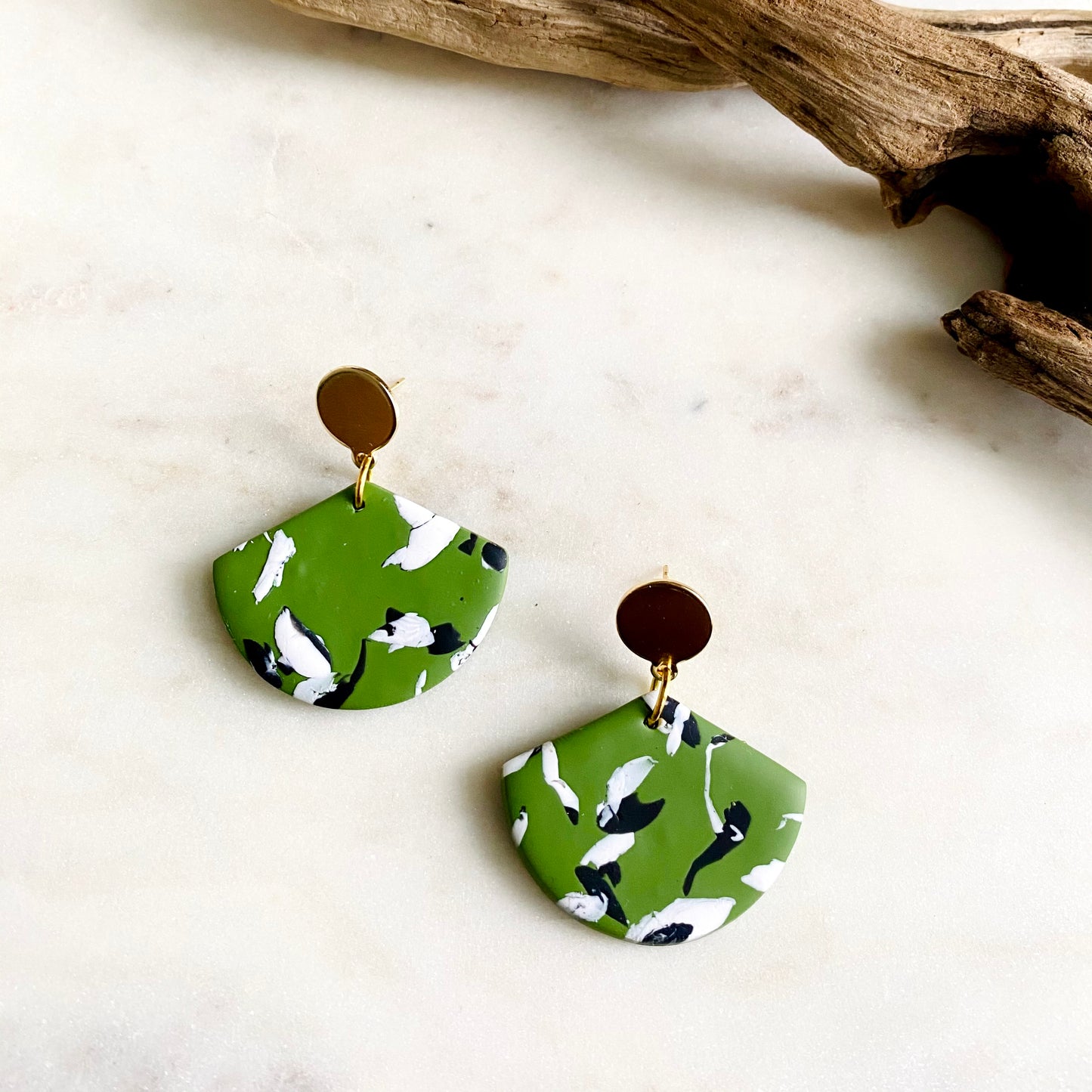 Olive Green Rho Print + Brass