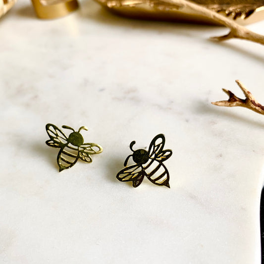 Logo Brass Honeybee Studs