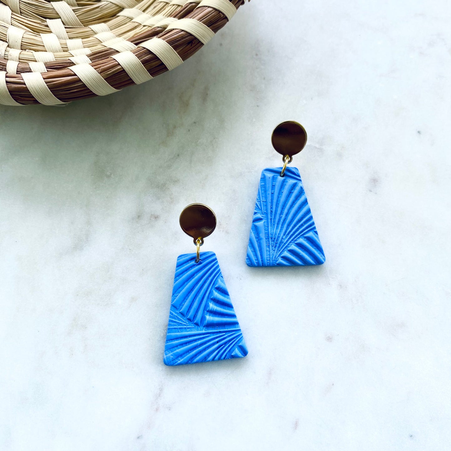 Coastal Blue Textured + Brass