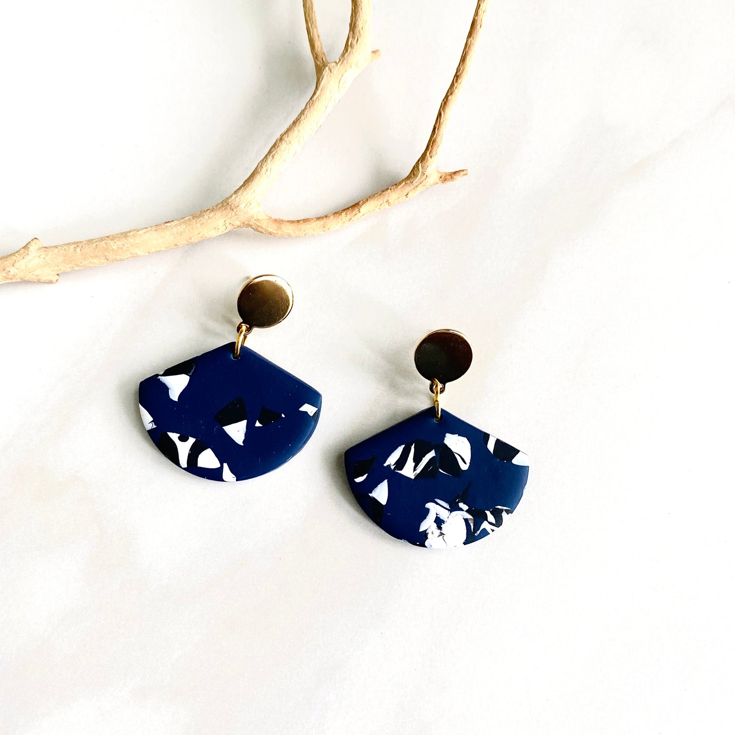 Navy Blue Hanover Print + Brass